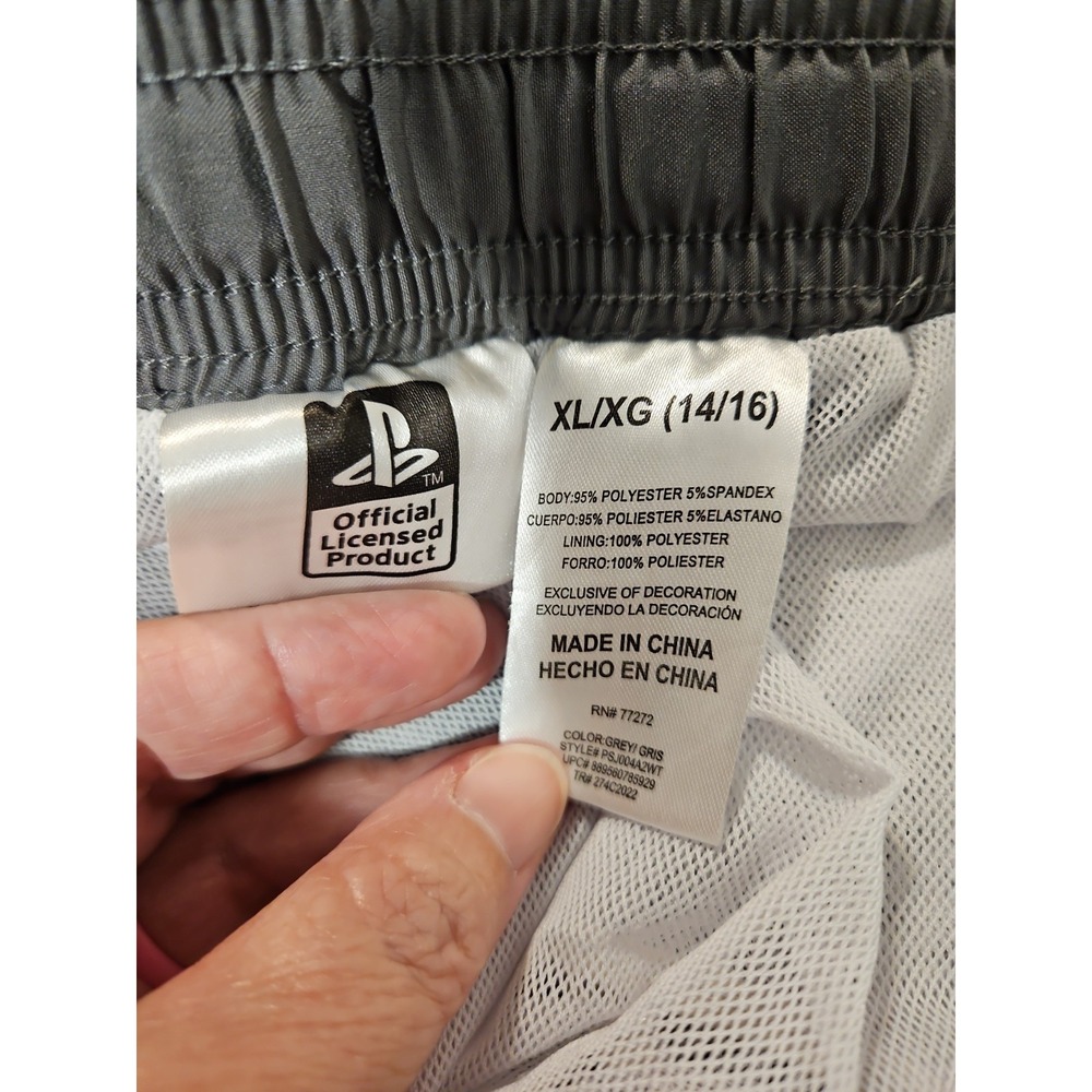 Playstation Swim Trunks Youth XL 14/16 Gray/BlackColorblock Logo Mesh Lining(328 - Picture 3 of 7